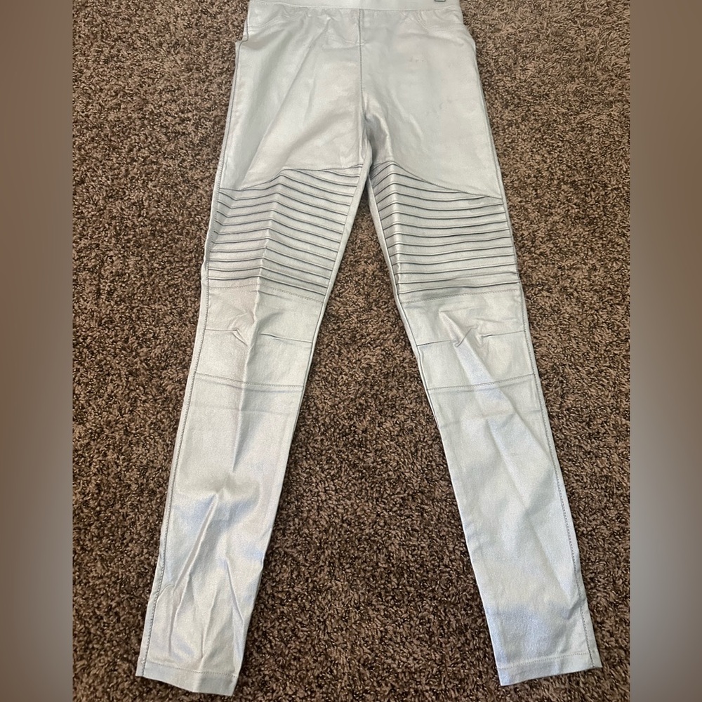 Silver Moto Leggings